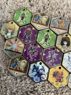 Yu-Gi-Oh! Vintage Takahashi Metal Medallions Hexors Coins Tags Lot of 26 Tokens - Image 2
