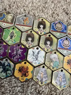 Yu-Gi-Oh! Vintage Takahashi Metal Medallions Hexors Coins Tags Lot of 26 Tokens - Image 3