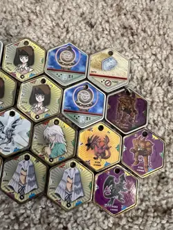 Yu-Gi-Oh! Vintage Takahashi Metal Medallions Hexors Coins Tags Lot of 26 Tokens - Image 4