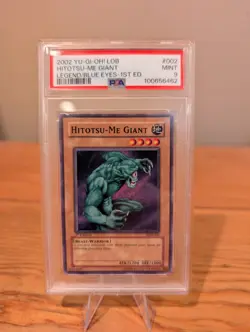 PSA 9 - Yu-Gi-Oh Card - LOB-002 - HITOTSU-ME GIANT (common) *1st Edition* - MINT - Image 1