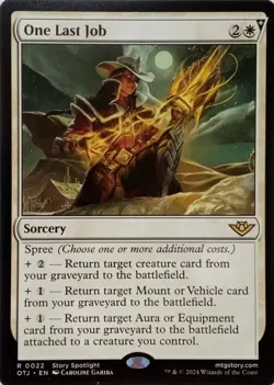 0022 ONE LAST JOB RARE OUTLAWS OF THUNDER JUNCTION MTG CARD - Image 1