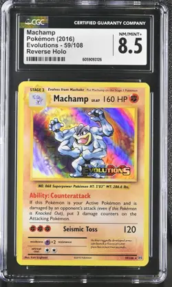 CGC 8.5 Machamp 2016 Evolutions 59/108 Prerelease Promo Pokemon Card *Mislabeled - Image 1