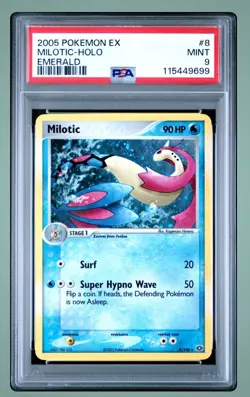 PSA 9 2005 POKEMON EX EMERALD 8 MILOTIC HOLO Tcg Card - Image 1