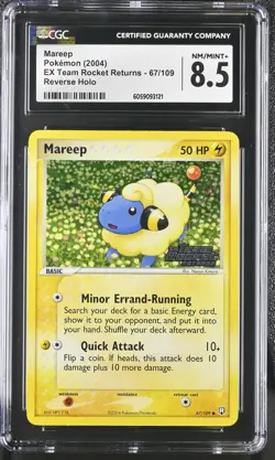 CGC 8.5 Mareep EX Team Rocket Returns 67/109 Reverse Holo STAMPED Pokemon Card - Image 1