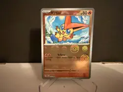 2025 Pokemon TCG Victini 012 Black Bolt Poke Ball Reverse Holo Promo Card NM+ - Image 1