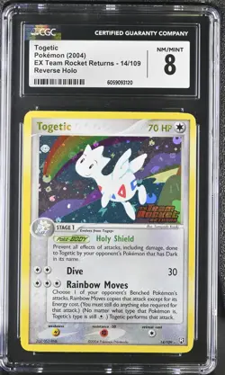 CGC 8 Togetic EX Team Rocket Returns 14/109 Reverse Holo STAMPED Pokemon Card - Image 1