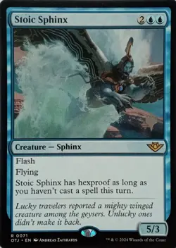 0071 STOIC SPHINX RARE OUTLAWS OF THUNDER JUNCTION MTG CARD - Image 1