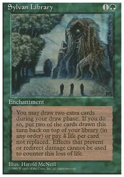 MTG - Sylvan Library - 4th Edition - Heavy Play - Normal - Image 1