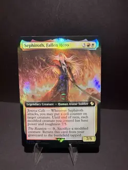 Sephiroth, Fallen Hero - Foil - Extended Art MTG Commander: Final Fantasy 182 - Image 1