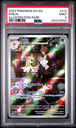 PSA 9 Kirlia Illustration Rare #212 2023 Pokemon Scarlet & Violet 120373559 - Image 1