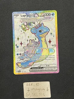 Pokemon Stellar Crown - Lapras Ex - 158/142 - Full Art Rare - M/NM - Image 1