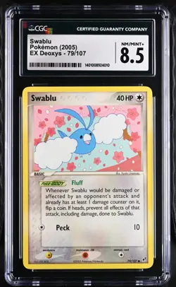 2005 Pokemon EX Deoxys #79/107 Swablu CGC 8.5 - Image 1