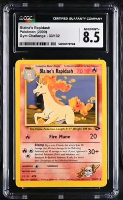 2000 Pokemon Gym Challenge #33/132 Blaine's Rapidash CGC 8.5 - Image 1