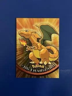 Topps #06 Charizard Holo Foil TV Animation Series 1 Pokemon Black Logo - Image 1