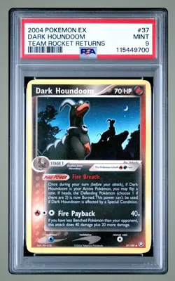 PSA 9 Mint Pokemon Dark Houndoom 2004 EX Team Rocket Returns #37 Non Holo - Image 1