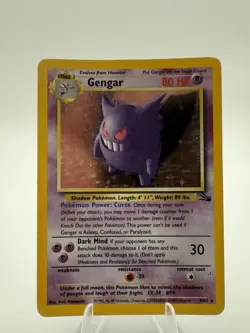 Gengar Pokemon Fossil Set Holo Rare Holographic 5/62 Rare HP - Image 1