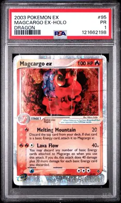 PSA 1 Magcargo EX Holo Foil Dragon 95/97 2003 Pokemon E Reader PR - Image 1