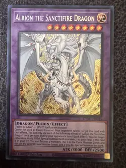 Yugioh Albion the Sanctifire Dragon CYAC-EN035 Secret Rare 1st Edition NM - Image 1