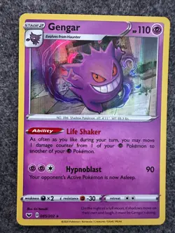 Pokemon Card Gengar Sword & Shield Holo Rare 085/202 Near Mint - Image 1