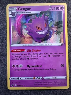Pokemon Card Gengar Sword & Shield Holo Rare 085/202 Near Mint - Image 1