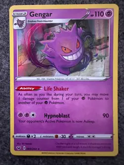 Pokemon Card Gengar Sword & Shield Holo Rare 085/202 Near Mint - Image 1
