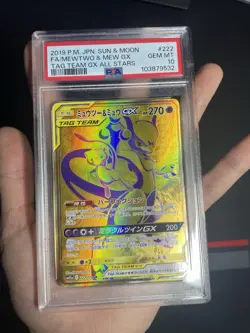 PSA 10 Gem Mint Mewtwo & Mew GX 222/173 Tag Team GX All Stars 2019 Japanese Card - Image 4