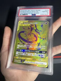 PSA 10 Gem Mint Mewtwo & Mew GX 222/173 Tag Team GX All Stars 2019 Japanese Card - Image 5