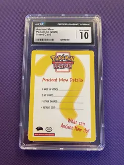 CGC 10 Ancient Mew Insert Card Pokemon League 2000 Pokemon Card - Image 1