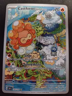 Castform Sunny Form 195/191 Illustration Rare Surging Sparks Pokemon Card NM - Image 1