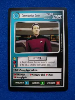 Commander Data Promo Card Star Trek CCG 1996 BB 2 player Federat Decipher rare - Image 1