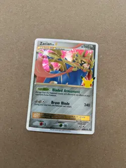 Zacian Lv.X - Celebrations SWSH 135 Black Star Promo Pokemon Card LP - Image 1
