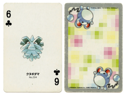 2000 Pineco 6 of Clubs Pokemon Silver Part 2 Playing Card Japan Original - Image 1