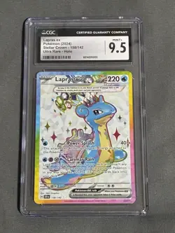 Pokemon TCG Lapras EX Stellar Crown Ultra Rare Card 158/142 Sv07 CGC Grade 9.5 - Image 1