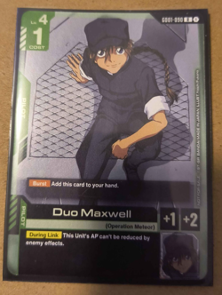 Duo Maxwell Alternate Art Foil Promo Card - GD01-090 R NM - Gundam TCG Card Game - Image 1
