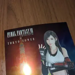 Tifa Final Fantasy VII Reverse Metallic Post Card Vintage Square Enix Japanese - Image 3