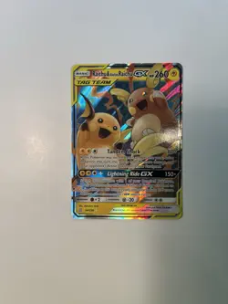 Pokemon Card - Raichu & Alolan Raichu Tag Team GX 54/236 Unified Minds Holo Rare - Image 1