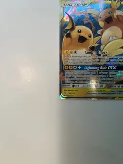 Pokemon Card - Raichu & Alolan Raichu Tag Team GX 54/236 Unified Minds Holo Rare - Image 4