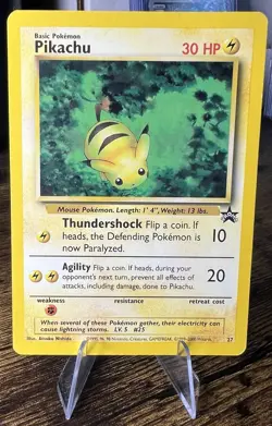 Pikachu 27 Holo WoTC Black Star Promo Pokemon Card - LP - Light Play - Image 1