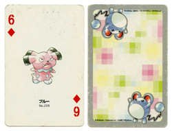 2000 Snubbull 6 of Diamonds Pokemon Silver Part 2 Playing Card Japan Original - Image 1