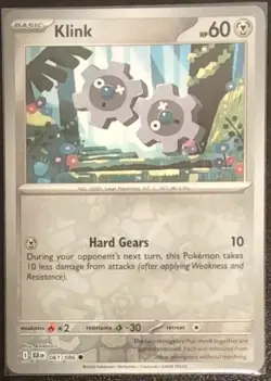 Klink 061/086 Pokemon TCG Scarlet and Violet Black Bolt Reverse Holo Card - Image 1