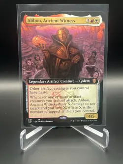 MTG Alibou, Ancient Witness (Extended Art) Commander 2021 Mythic Card #334 - Image 1