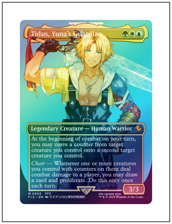1x Tidus, Yuna's Guardian, Final Fantasy, Foil Borderless Art, MTG NM - Image 1