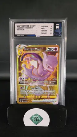 Mewtwo VSTAR Secret rare #86 - 2022 Pokemon GO - Tree Frog Grading - BRAVO 10 - Image 1