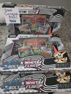 Pokemon Black & White Victini Boxes And Poster Collection Lot Of 6 - Image 1