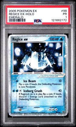 PSA 1 Regice EX Emerald Ultra Rare Holo #98 2005 Pokemon PR - Image 1