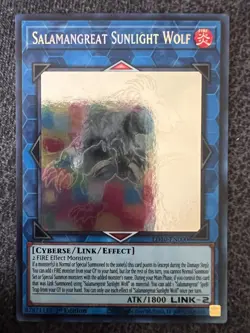 Yugioh Salamangreat Sunlight Wolf LD10-EN000 Ghost Rare 1st Edition NM - Image 1