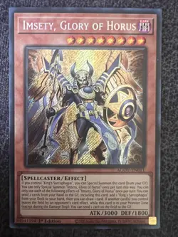 Yugioh Imsety, Glory of Horus AGOV-EN011 Secret Rare 1st Edition NM - Image 1