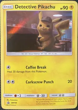 Detective Pikachu SM190 Sm Holo - Pokemon Card - Image 1