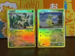 Turtwig Diamond Pearl Stamped Leafeon Platinum Reverse Holo Pokemon Card MP - Image 1
