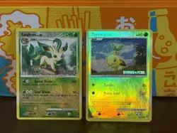 Turtwig Diamond Pearl Stamped Leafeon Platinum Reverse Holo Pokemon Card MP - Image 2
